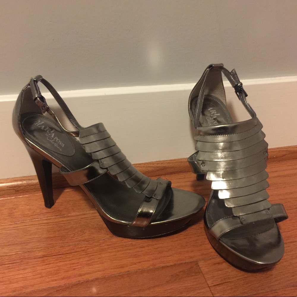 Cole Haan Silver Platform Heels